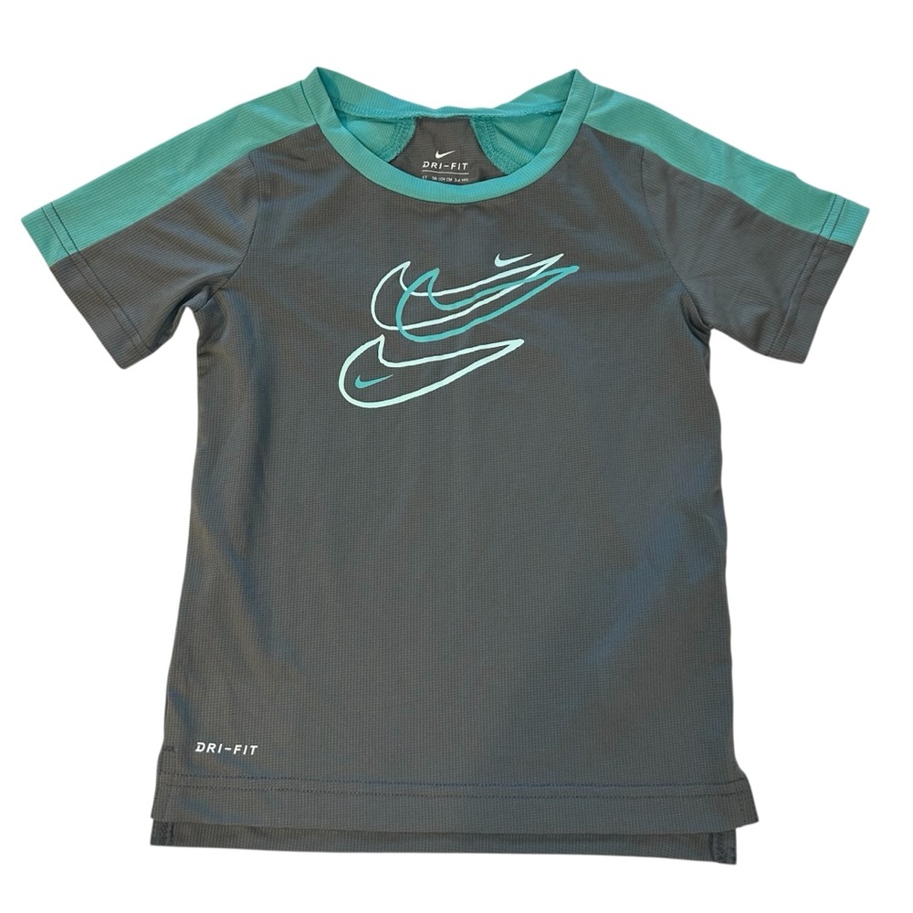 NWOT Nike Dri-FIT Teal and Gray Boys Shirt 4T Lightweight Athletic Tee